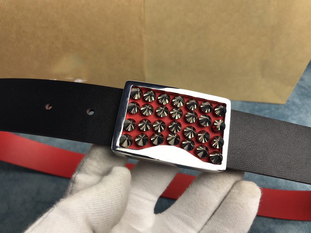 Red Sole Mens premium quality belt 40mm luxury brand designer womens belt both sides can be made of real cowhide European size T0P classic style-image-915034836