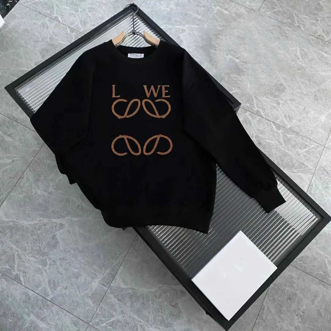 

Spring Or Fall Lowe Brand Sweatshirt Digital Printed Large Crewneck Sweater No Hat Men And Women Casual All-match Warm Top Clothing, Black