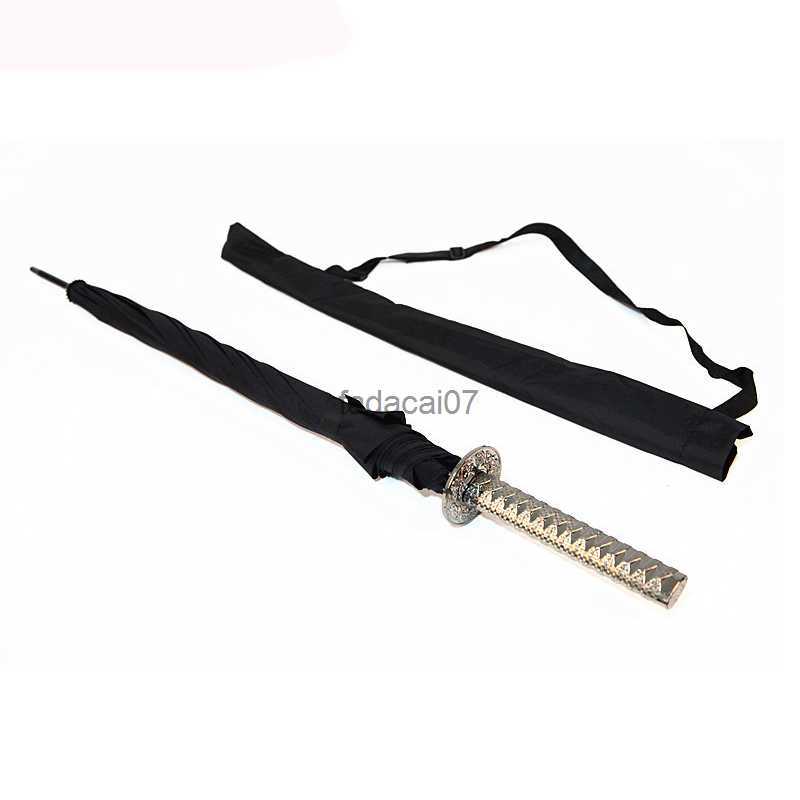Best selling brand umbrella black samurai 8 bone samurai sword umbrella rain and rain long handle semiautomatic umbrella L230620-image-881520479