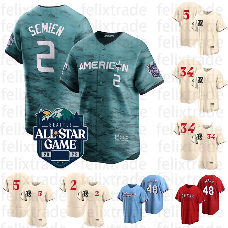 

Texas 2023 All-Star Game Jersey Jacob deGrom Jersey Corey Seager Josh Smith Adolis Garcia Kole Calhoun Nolan Ryan Jon Gray Hamilton Solak Rangers City Connect jersey, Womans s-xxl white