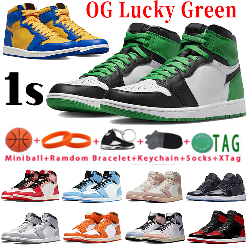 

Mens 1 OG 1s basketball shoes Chicago Lost and Found Jumpman Retros High university blue Lucky Green Reverse Laney men women designer sneakers sports trainers, 08 og denim 1