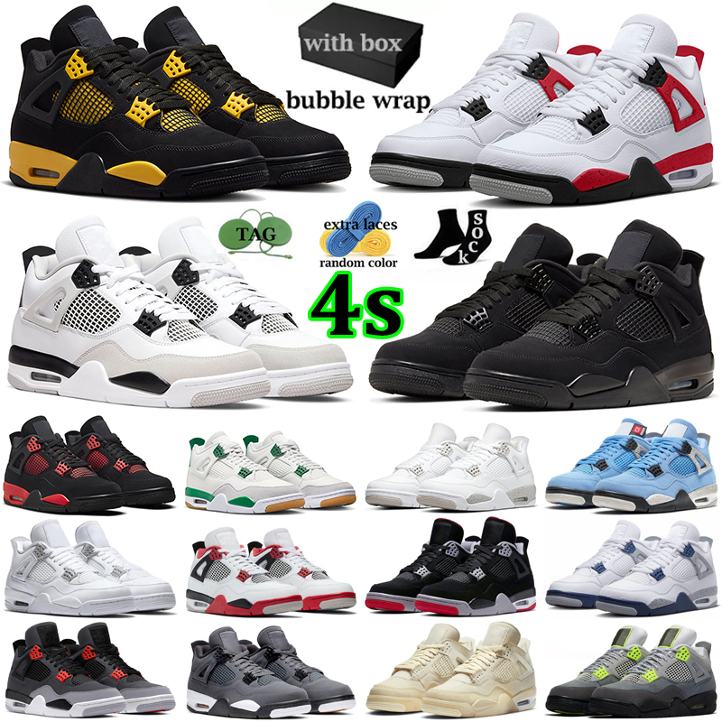 

2023 With box jumpman 4 basketball shoes men women Military Black Cat 4s sneakers Fire Red Thunder Pine Green Sail Bred White Oreo mens womens outdoor sports trainers, Infrared
