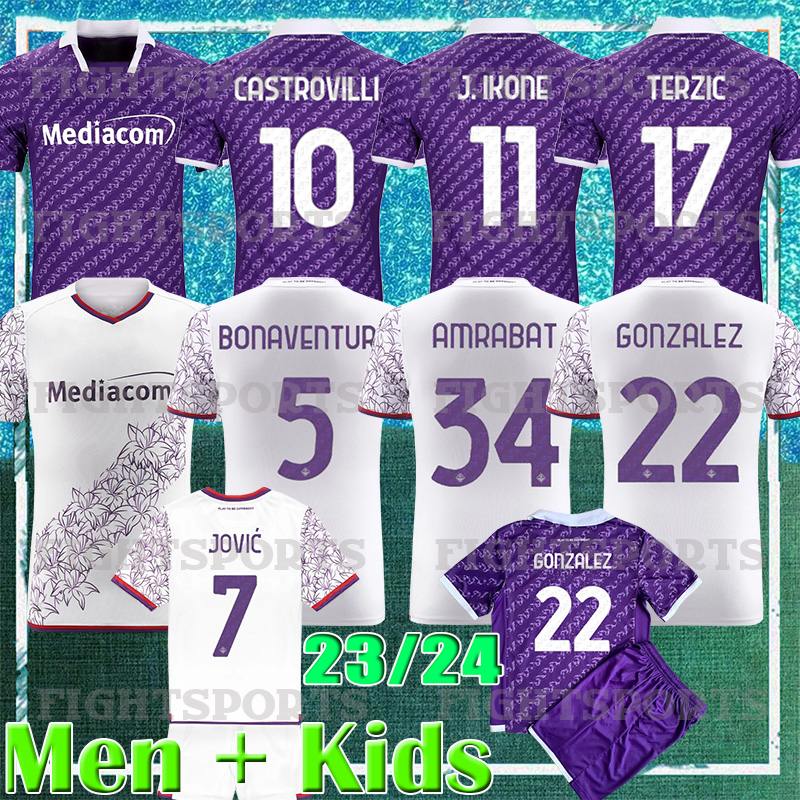 

23 24 FIORENTINA soccer jerseys JOVIC CASTROVILLI J IKONE CALLEJON PRINCE GONZALEZ 2023 2024 Fiorentina Football Shirts Men kids kit VLAHOVIC maillot de foot, 23 24 home