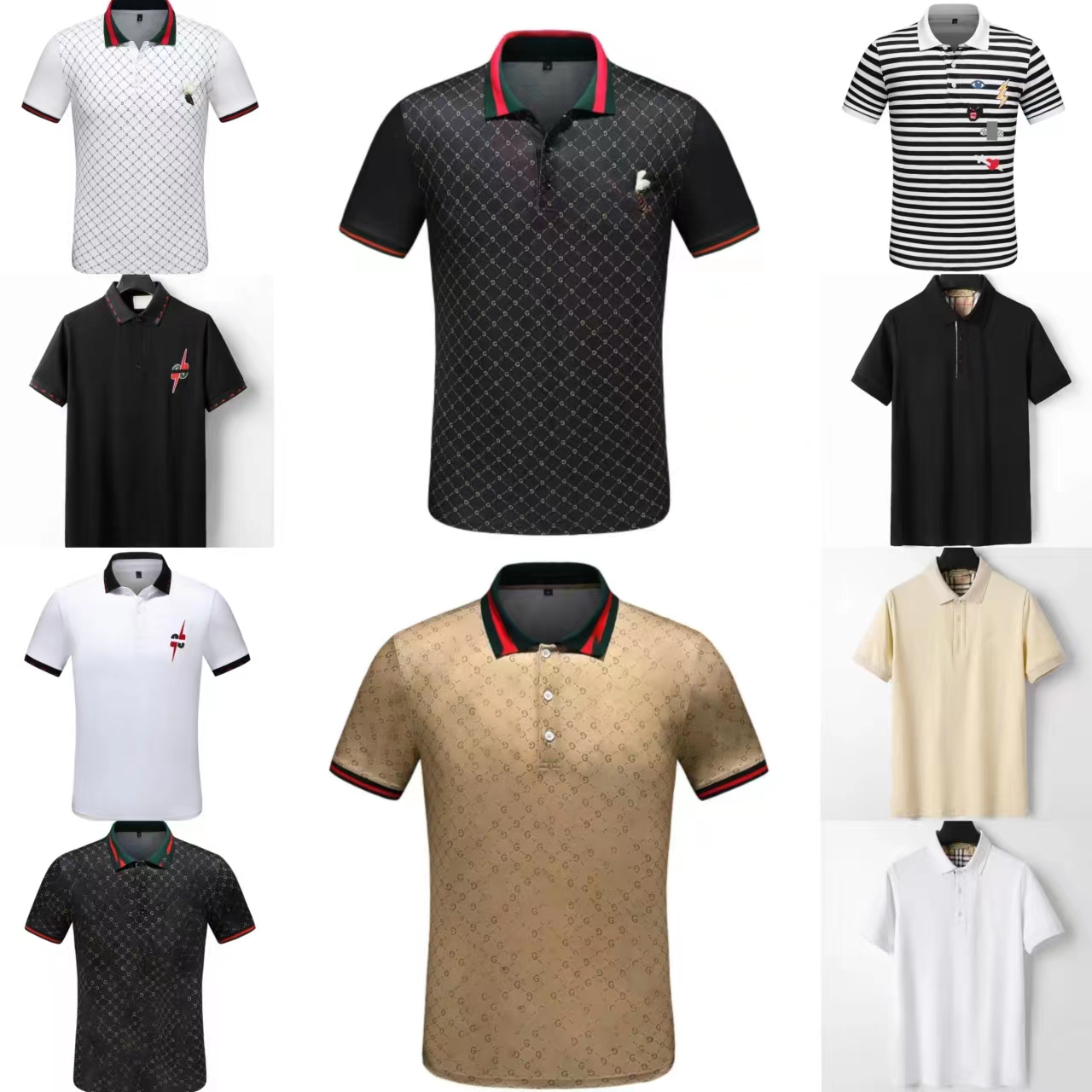 

Designer Men's polo Shirt Printed Leader Mouth Bump color design shirt lapel Short Sleeve Casual Embroidery 100% cotton brand Cotton High Street Business Fashion 3xl