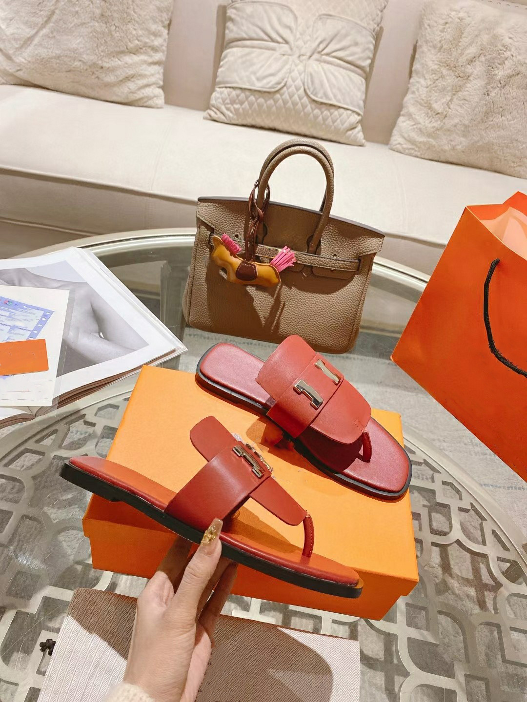 Fashion Slippers hhity Designers Sandals Women Slide Luxury Sandal Women leisure-image-942387889