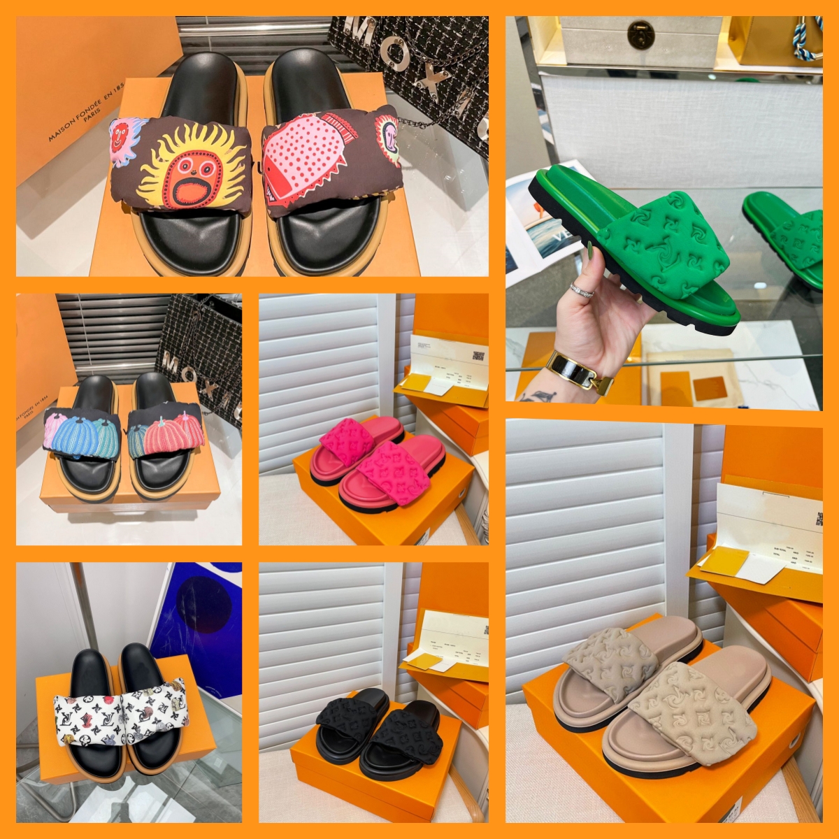 

2023 With Box Platform Designer Slipper Luxurious Sandles Pool Pillow Comfort Slides Platforms Sandal For Woman Real Leather Summer slides slipper 36-45