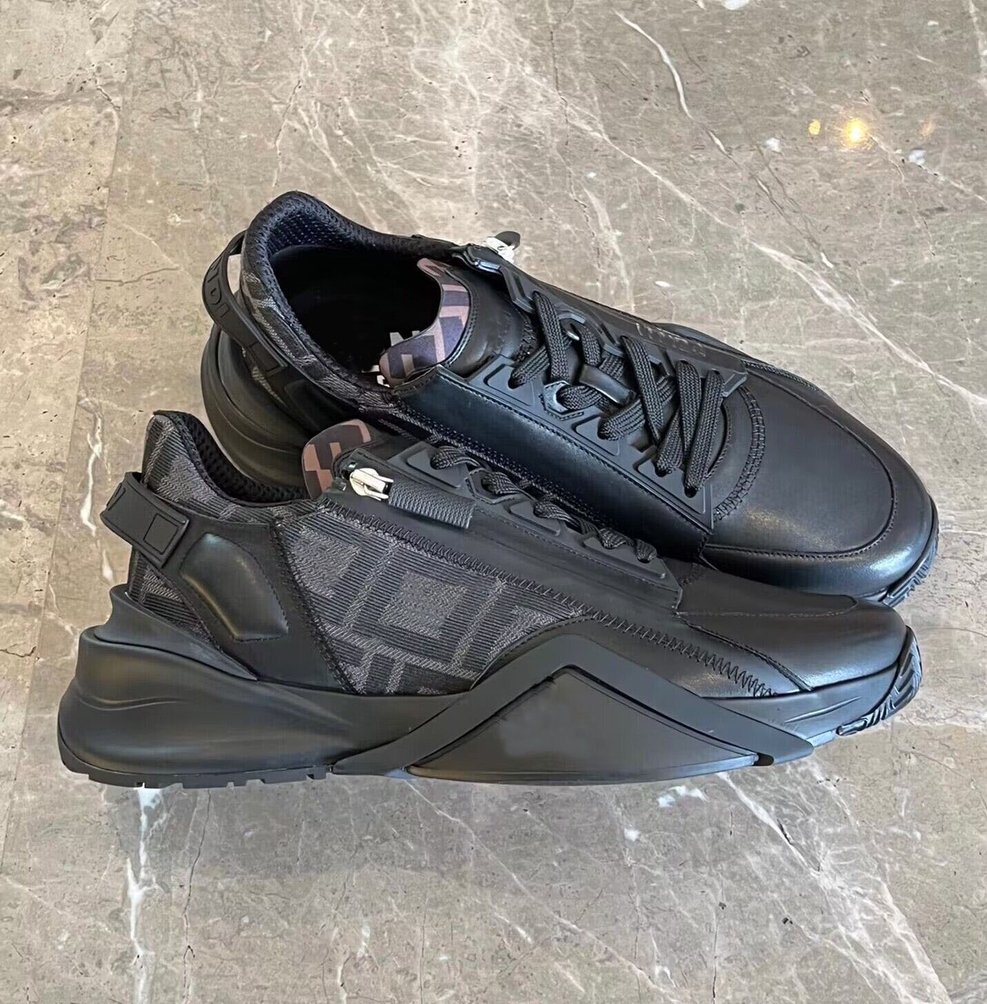 

Luxury Brand Flow Men Sneakers Shoes Mesh Rubber Sole Runner Sports Zipper Side Trainers Party Wedding Dress Comfort Outdoor Skateboard Walking EU38-46