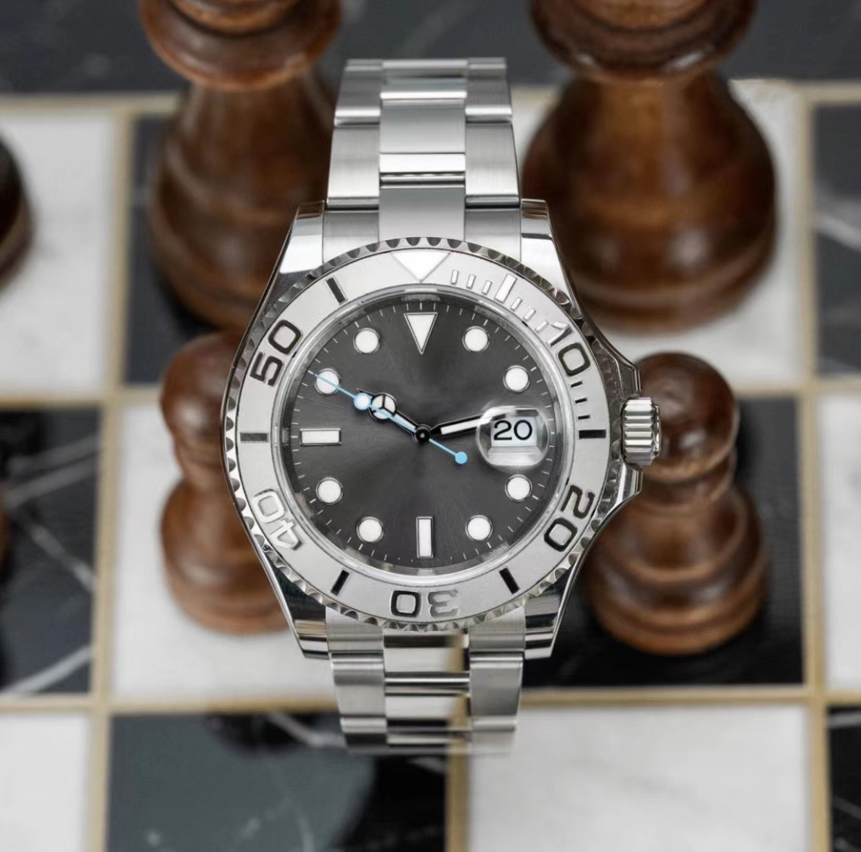 

Fiery Type Steel Belt Mens Watch Luxury Designer Watches 40MM Automatic Mechanical Fashion Stainless Steel Waterproof Luminous Watchs No Box