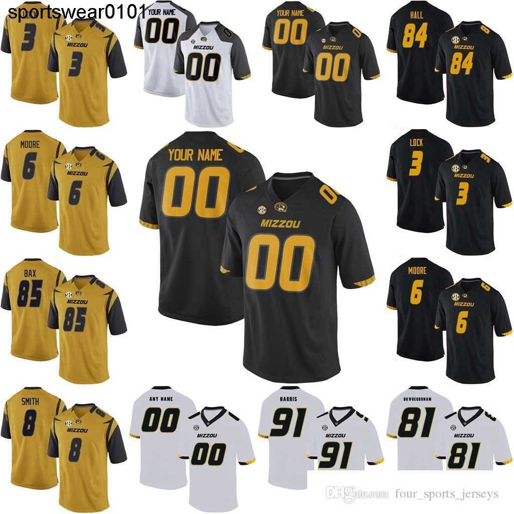 

NCAA Mizzou Missouri Tigers College Football Jerseys 19 Jack Lowary Jersey Mens Johnny Roland Kendall Blanton Kentrell Brothers Custom Stitched, Womens gold
