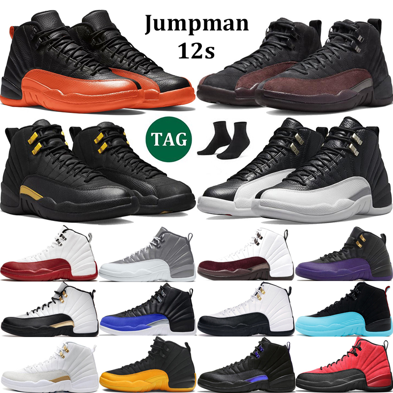 

Jumpman 12 basketball shoes men 12s Brilliant Orange Playoffs Black Taxi Reverse Flu Game Royal University French Blue mens trainers sports sneakers, #4