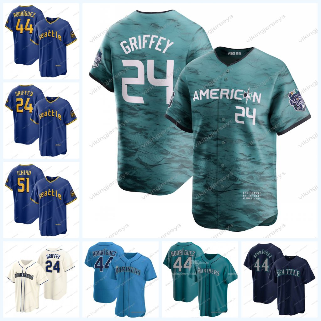 

Seattle 2023 All Star Mariners Jersey Julio Rodriguez Ty France George Kirby Matt Brash Diego Castillo Luis Castillo Chris Flexen Logan Gilbert Marco Gonzales Gott, Men flex base