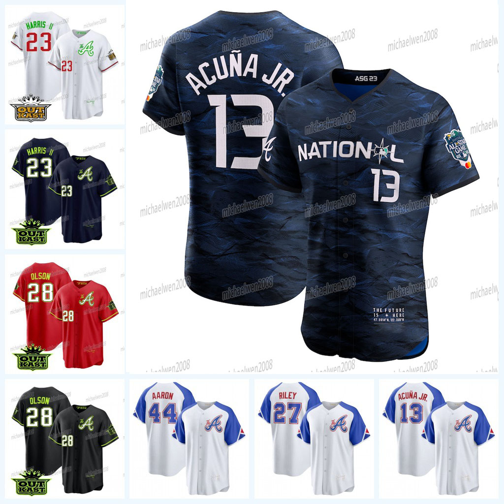 

Braves 2023 All Star Jersey Matt Olson Spencer Strider Michael Harris II Austin Riley Ronald Acuna Jr. Max Fried Ozzie Albies Aaron Eddie Rosario Collin McHugh, Men flex base