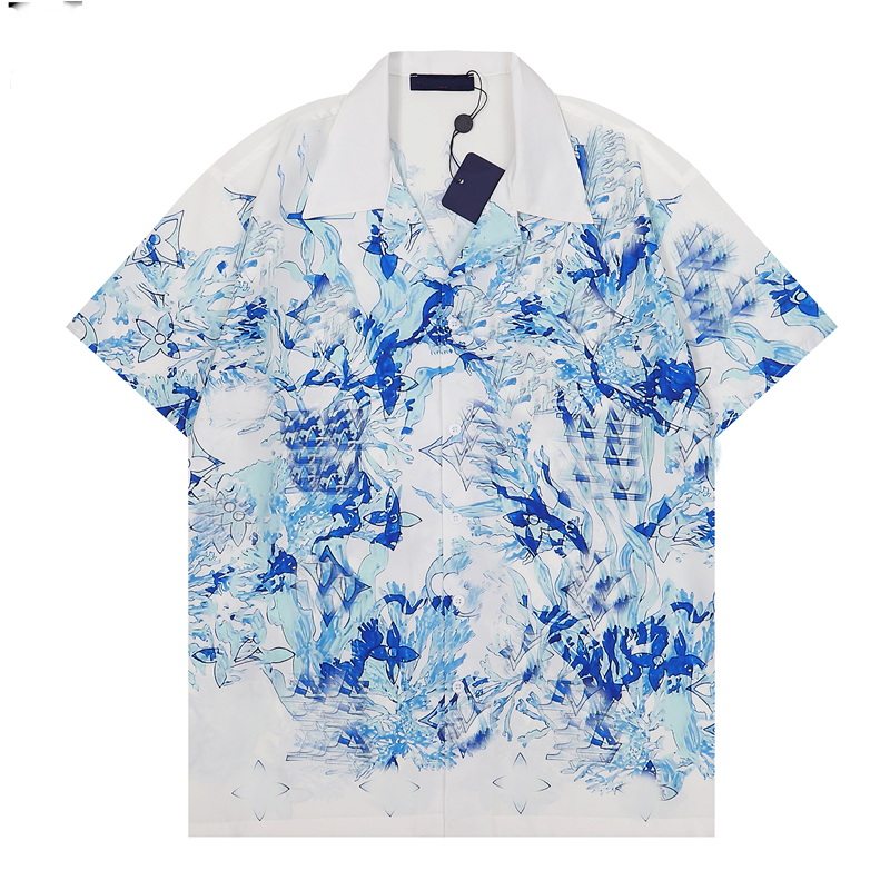 

Luxury Designer Shirts Mens Fashion Geometric print bowling shirt Hawaii Floral Casual Shirts Men Slim Fit Short Sleeve Variety 3xl
