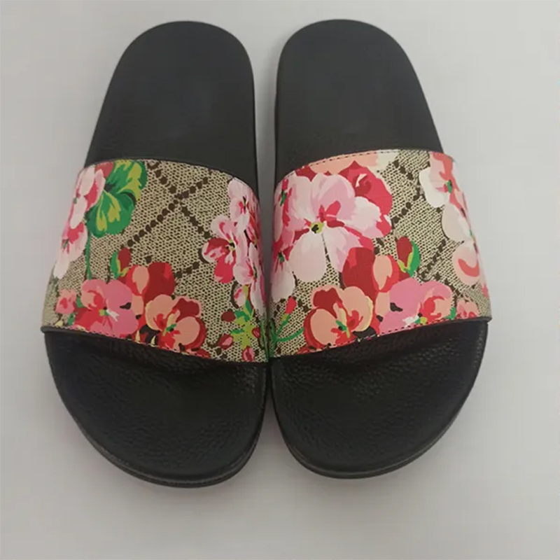 

Size 36-48 Designers Slippers For Men Women Floral Slides Woman Flats Platform Sandals Rubber Brocade Gear Sole Mule Flip Flops Beach Causal Shoes Loafers Sliders, 35#