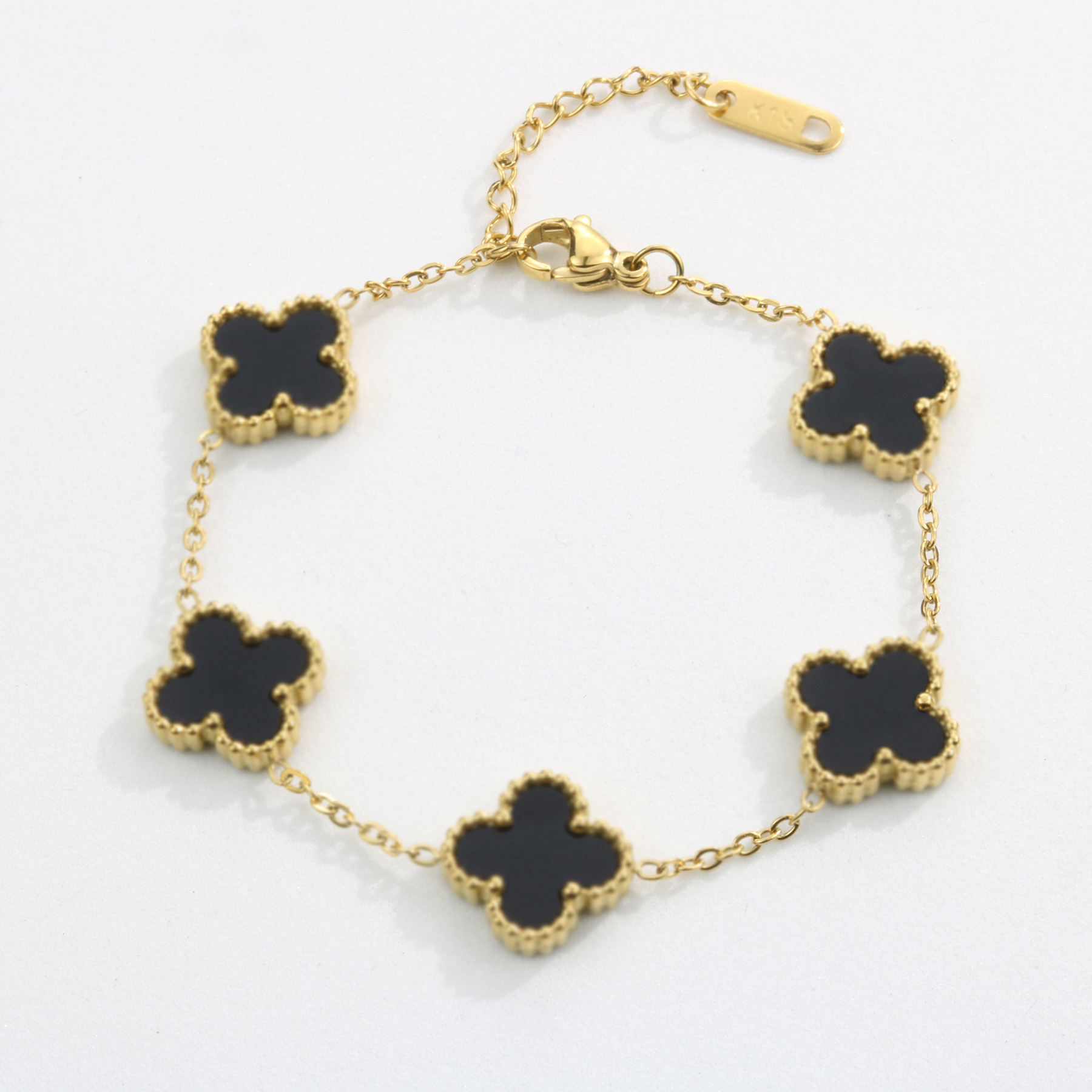 

New designer Fashion 4/Four Leaf Clover Charm Bracelets Bangle Chain 18K Gold Agate Shell Mother-of-Pearl for Women Girl Wedding Mother' Day Jewelry