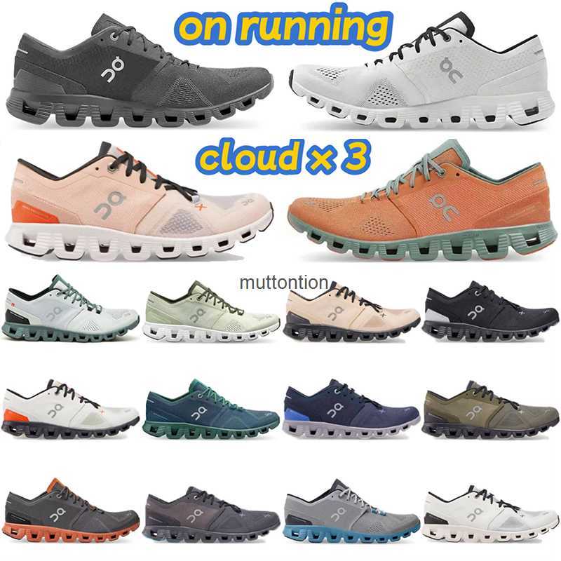 

HOT Designer Running Shoes On Cloud X 3black white rose sand orange Aloe ivory frame ash Fashion youth women men Lightweight Runner sneakers, 16 ivory black