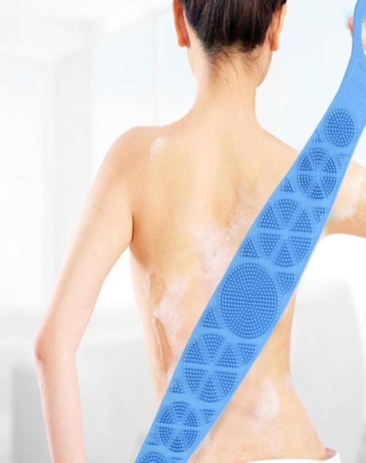 

Bath Brushes Sponges Scrubbers Silicone Gel Scrub Brush Strip Massage Back Rubs Bathing Tape Artifact Rub The Ash For Deep Clea8172071
