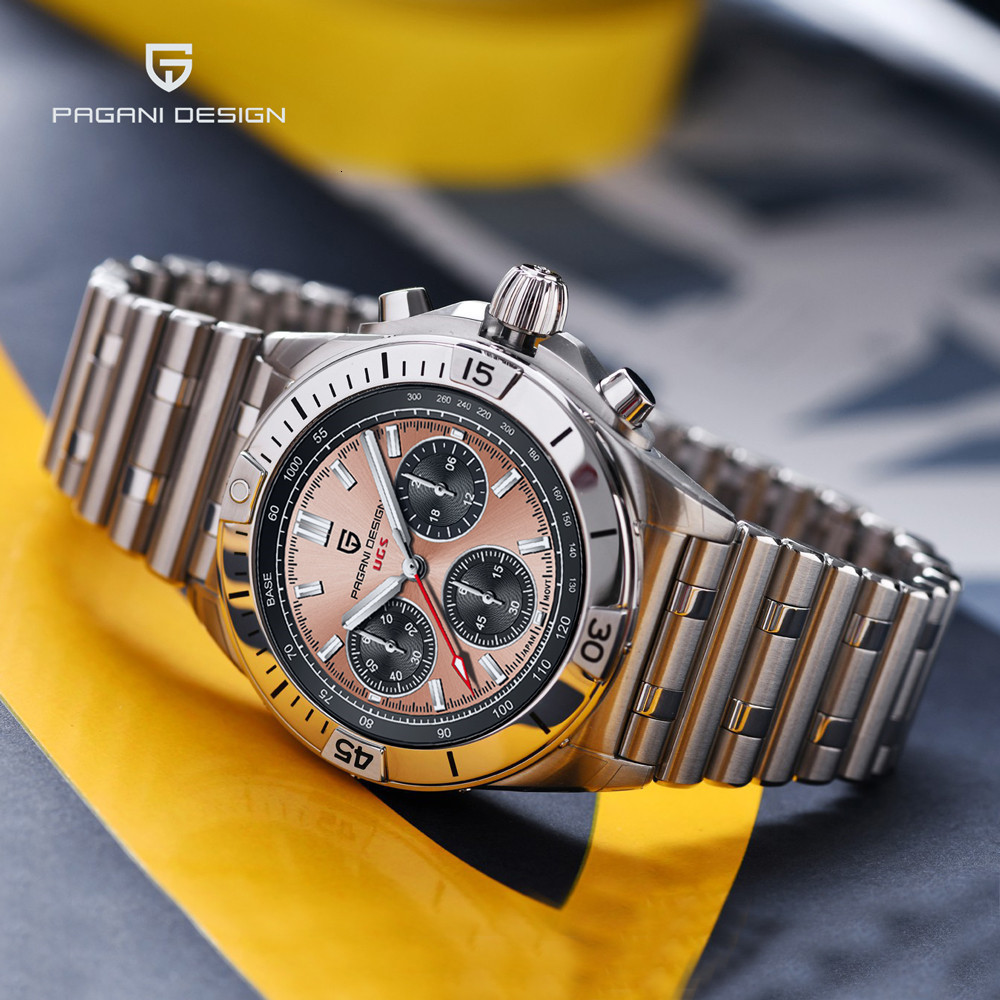 

Wristwatches PAGANI DESIGN Men's Watches Top brand Luxury Quartz Watch for men Chronograph Sapphire Waterproof Sport VK63 Stainless steel 230630, Gray j