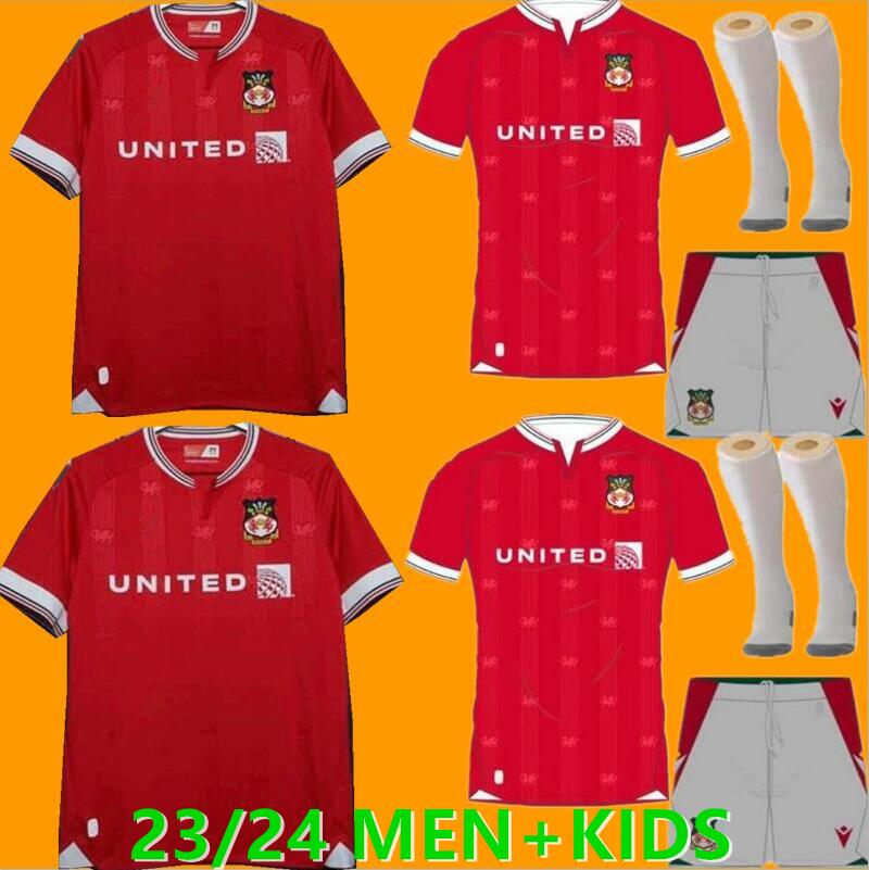 

23 24 Wrexham soccer jerseys 2023 2024 S. Boden F. Takyi P. Rutherford S. Wedgbury Daniel Allsopp Billy Ashcroft football shirt MEN KIDS kits full set