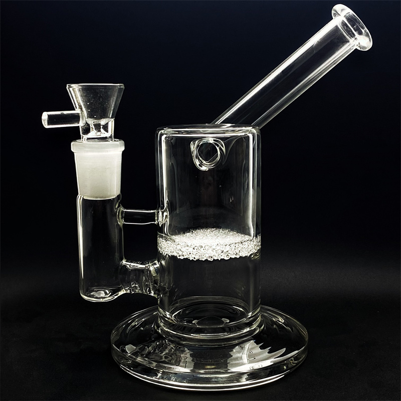 

Clear and smooth borosilicate glass hookah with 1 frit tray perc 6.6" GB-215-S