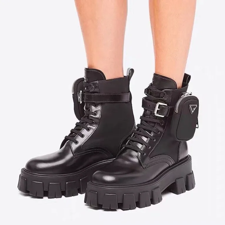 

Designer Boots High Heel Womens Shoes Leather Short Boots Fashion Cowboy Boots Removable Bag Combat Outdoor Thick Soled Shoes High Quality Luxury Women Shoes, #8