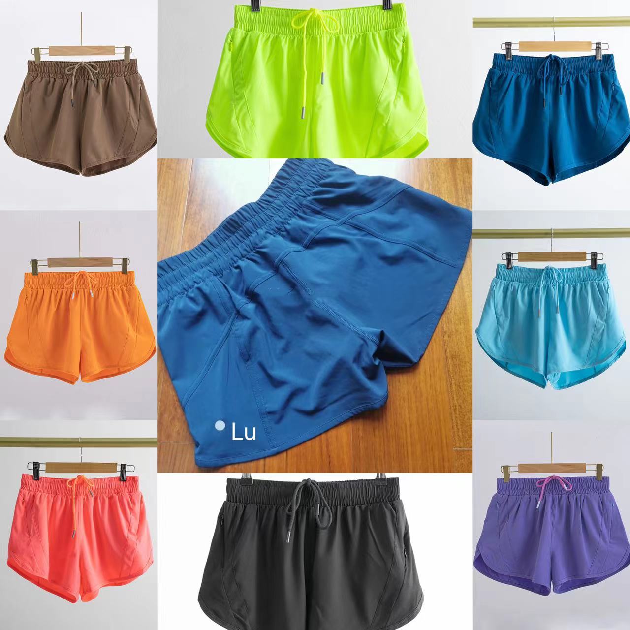 yoga tract short Gym Wear Breeches New high waist Women Yoga Shorts Solid Sports leggings Elastic Fitness Lady Yoga high rise 4"-image-881913406
