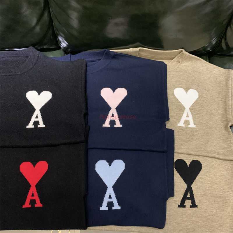 

Ami Designer Fashion Clothing Sweaters Navy Love Ami Sweater Letter a Chest Knitwear for Men Women Couple Costume 2022 Spring New, Shipping fee