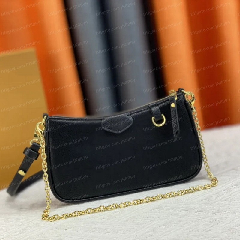 

Designer Bag 7A Quality Womens Genuine Leather Mini Easy Pouch On Strap Bag Lady Totes Bag Crossbody Bag Chain Shoulder Bags Empreinte Simple Pouch Tote Bag Handbags, Black