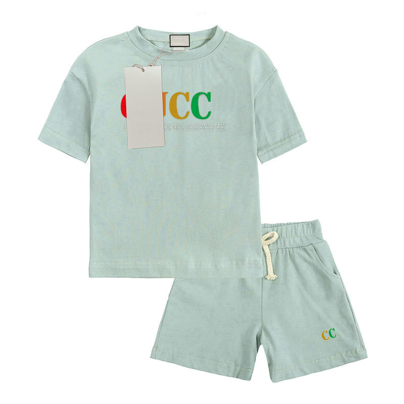 4 styles kids designer clothes baby set kid sets boys Round neck Pure cotton printing short-sleeved t-shirt shorts suit baby clothes M260305-image-1096399964