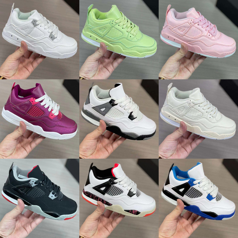 

Jumpman 4 basketball shoes for Kids 4s Military Cat Sail Thunder Oreo Cactus Jack University Infrared Cool Grey mens sports sneakers Size 22-37, As photo 5