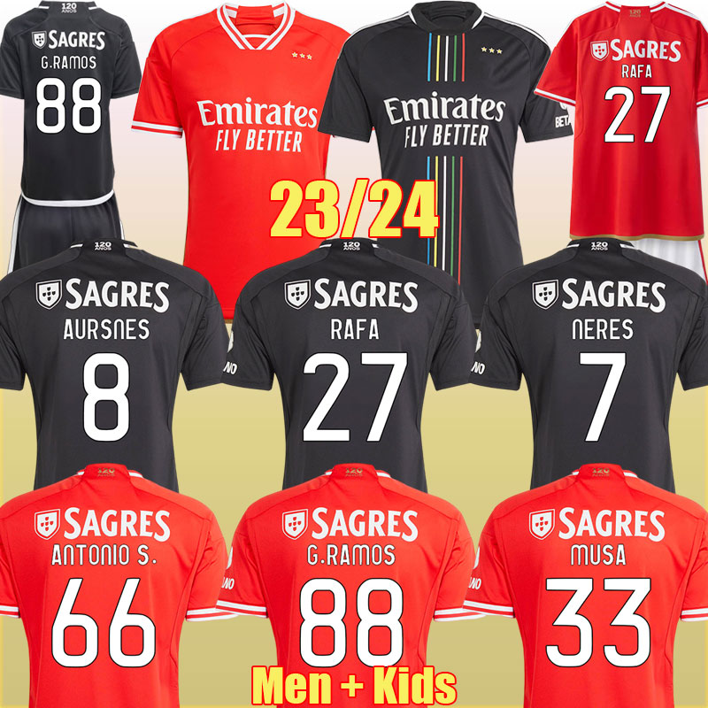 

23 24 SL Benfica soccer jerseys SEFEROVIC WALDSCHMIDT EVERTON PIZZI RAFA DARWIN G.RAMOS 2023 2024 Home Away Men kids kit Football shirts OTAMENDI 214, Home kids