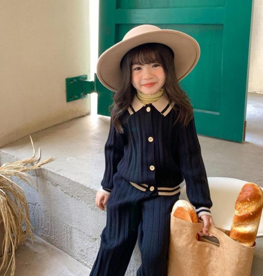 

Clothing Sets 2021 Autumn Arrival Girls Fashion Knitted 2 Pieces Suit Coatpants Kids Clothes Girl Set2218983, Beige