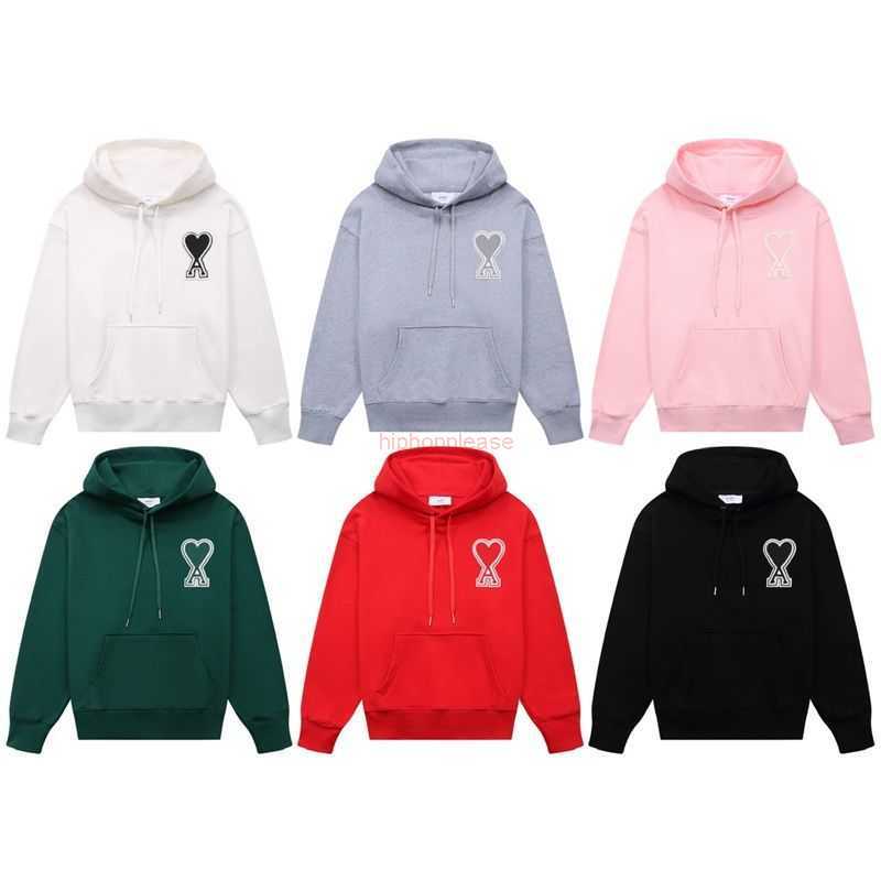 

Ami Designer Fashion Clothing Men' Sweatshirts Ami Big Love Embroidery Hooded Pullover Sweater High Street Couples Loose Cotton Top Coat, Shipping fee