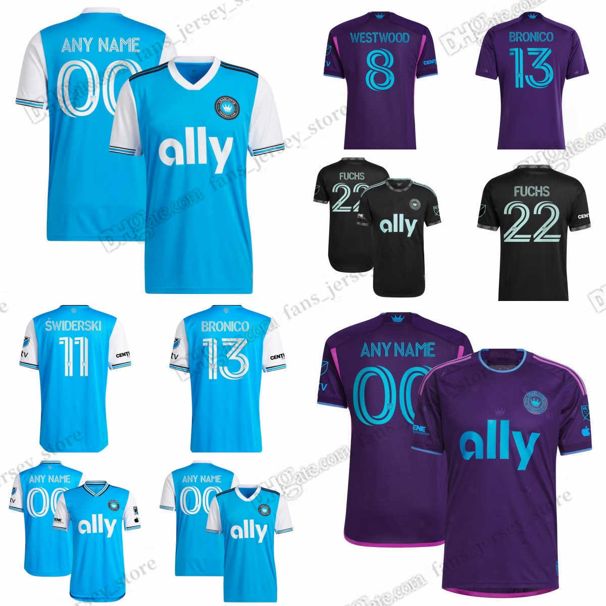 

23 24 Soccer Jerseys MLS Charlotte FC Bruin Bronico Byrne Copetti Corujo Gaines Jones Jozwiak Kahlina Lindsey Malanda Mora Santos Shinyashiki Mello Vargas Shirts, Picture