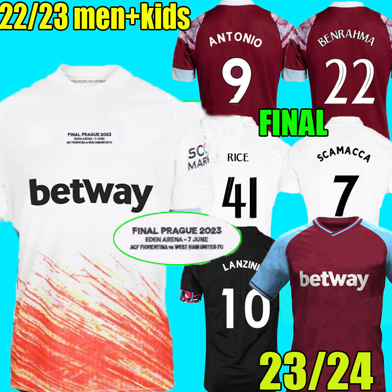 

22 23 24 BENRAHMA final Soccer Jersey LIMITED EDITION 3RD L.PaquetA BOWEN RICE SCAMACCA ings LANZINI ANTONIO FORNALS EMERSON 2023 football Shirt Mens Kids wests hams, Home epl