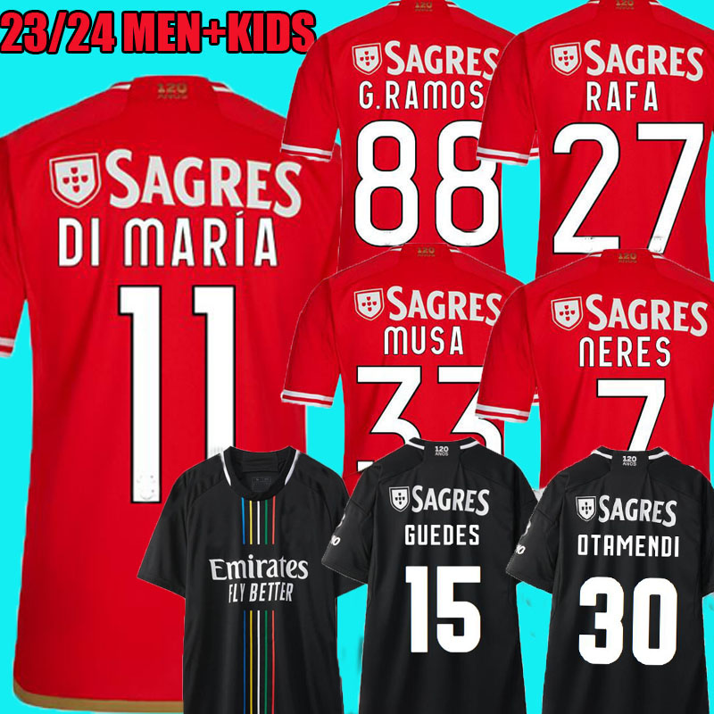 

23 24 Fans Player version Benfica soccer jerseys SEFEROVIC WALDSCHMIDT EVERTON PIZZI RAFA DARWIN G.RAMOS OTAMENDI 2023 2024 Home Away Men kids BLACK Football shirts, Home player 1