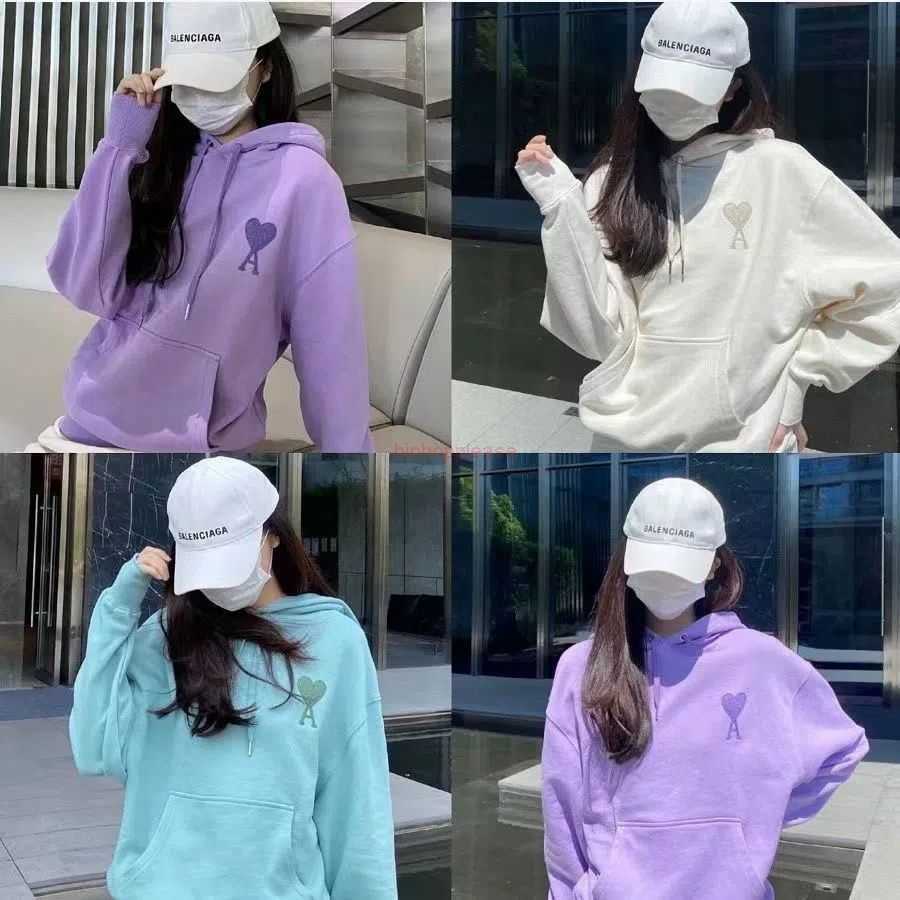 

Ami Designer Fashion Clothing Men's Sweatshirts the Right Version Ami Embroidery Love Long Sleeve 2022 Men Women Loose Cotton Macaron Hooded Sweater Fashion Couple, Shipping fee