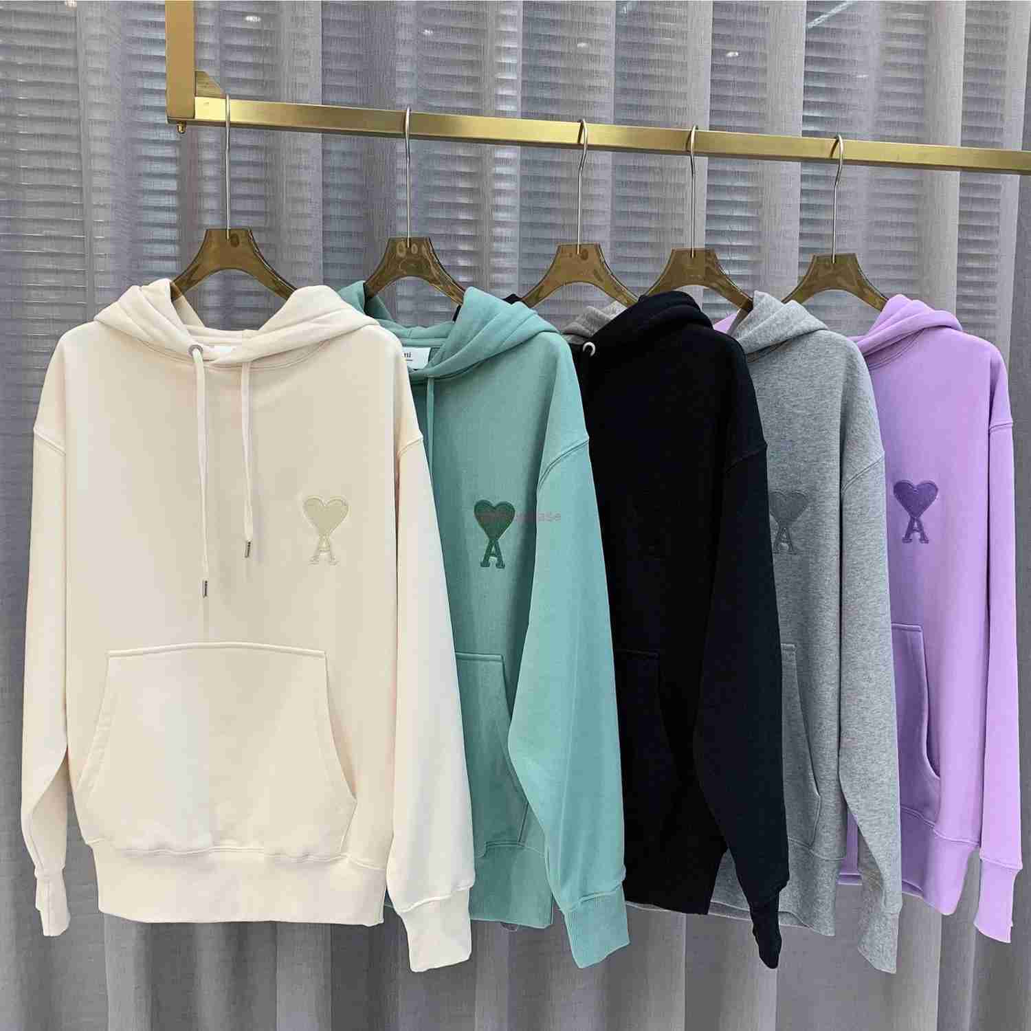 

Ami Designer Fashion Clothing Men's Sweatshirts Correct Ami Hoodie Love a Letter Embroidered Loose Casual Thin Coat Men's Women's Hoodie, Shipping fee