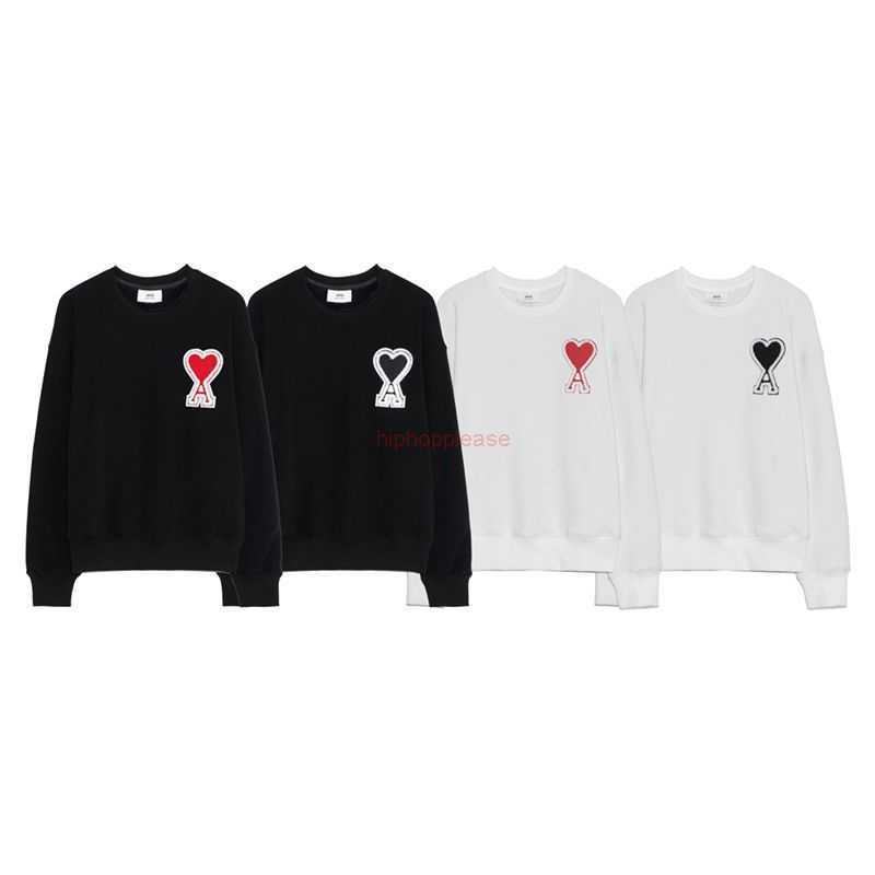 

Ami Designer Fashion Clothing Men' Sweatshirts High Street Tide Brand Ami Love Embroidered Sweater Women Plush Round Neck Loose Fog Style Autumn Couple Top Men, Shipping fee