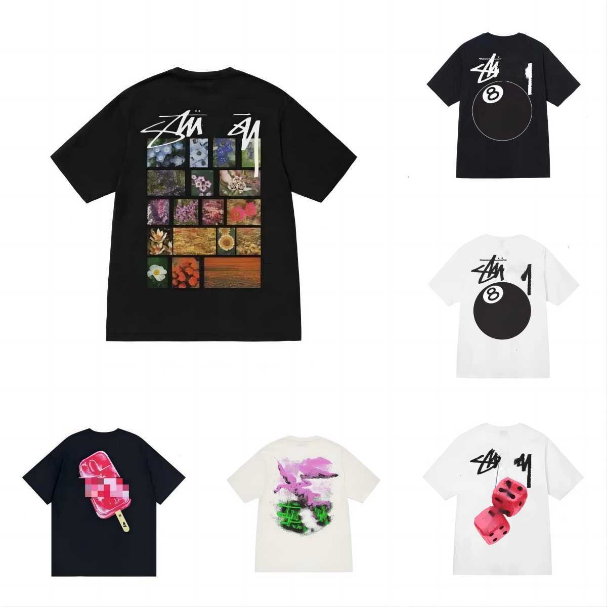 

Designer Luxury fashion brand stussys Classic Mens And Womens T Shirt Dice pattern printed alphabet Summer High Street Trend Tee hh, 10