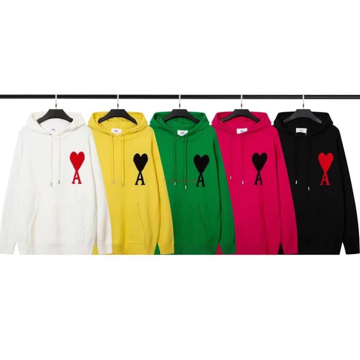 

Ami Designer Fashion Clothing Sweaters Autumn Winter 2022 New Ami Prris Big Love Letter a Men' Women' Pullover Knitted Hooded Sweater, Shipping fee