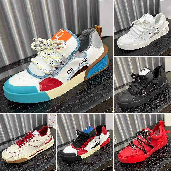

Men Women Roma Napa Shoes Fashion Designer Portofino Sneakers Luxury High quality Rubber leather Breathable Sole sneakers Size 35-45, Color12