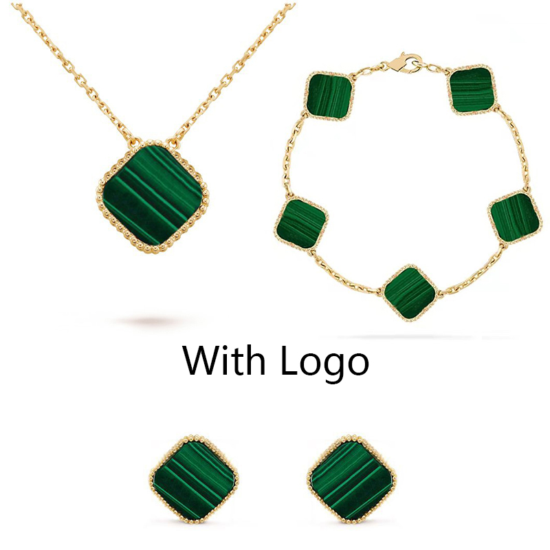 

Designer bracelets van clover charms for girls women High Quality Four Leaf Clover cleef Jewelry Sets 18K Gold Plated 925 Silver Bracelet Necklace Earrings Set Gifts