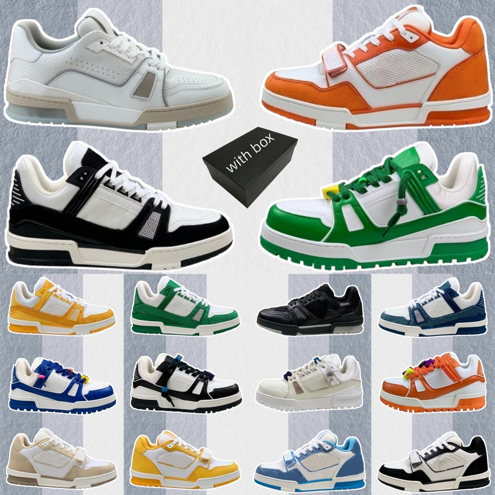 

2023 Designer Sneaker Virgil Trainer Casual Shoes Calfskin Leather Abloh White Green Red Blue Letter Overlays Platform Low Sneakers Size 36-45, 6#