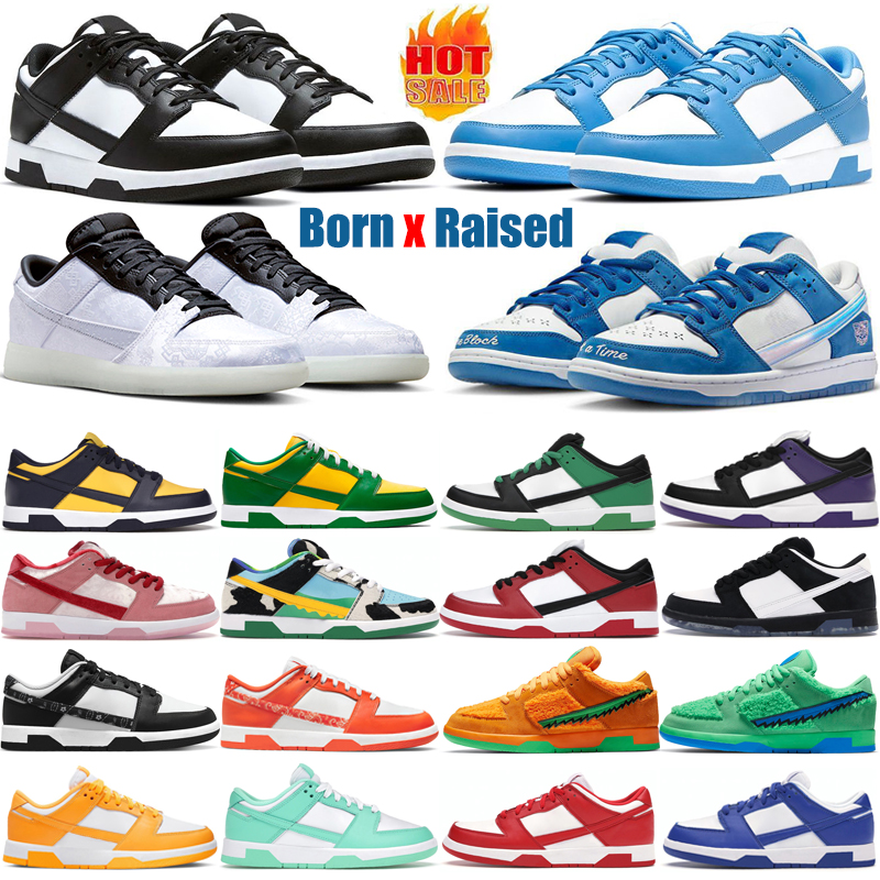 

2023 Born x Raised designer running shoes low flat 20th Anniversary Active Fuchsia sneakers casual Panda White Black men women UNC Triple Pink Kentucky GAI Size 36-47, #49 born x raised 36-45