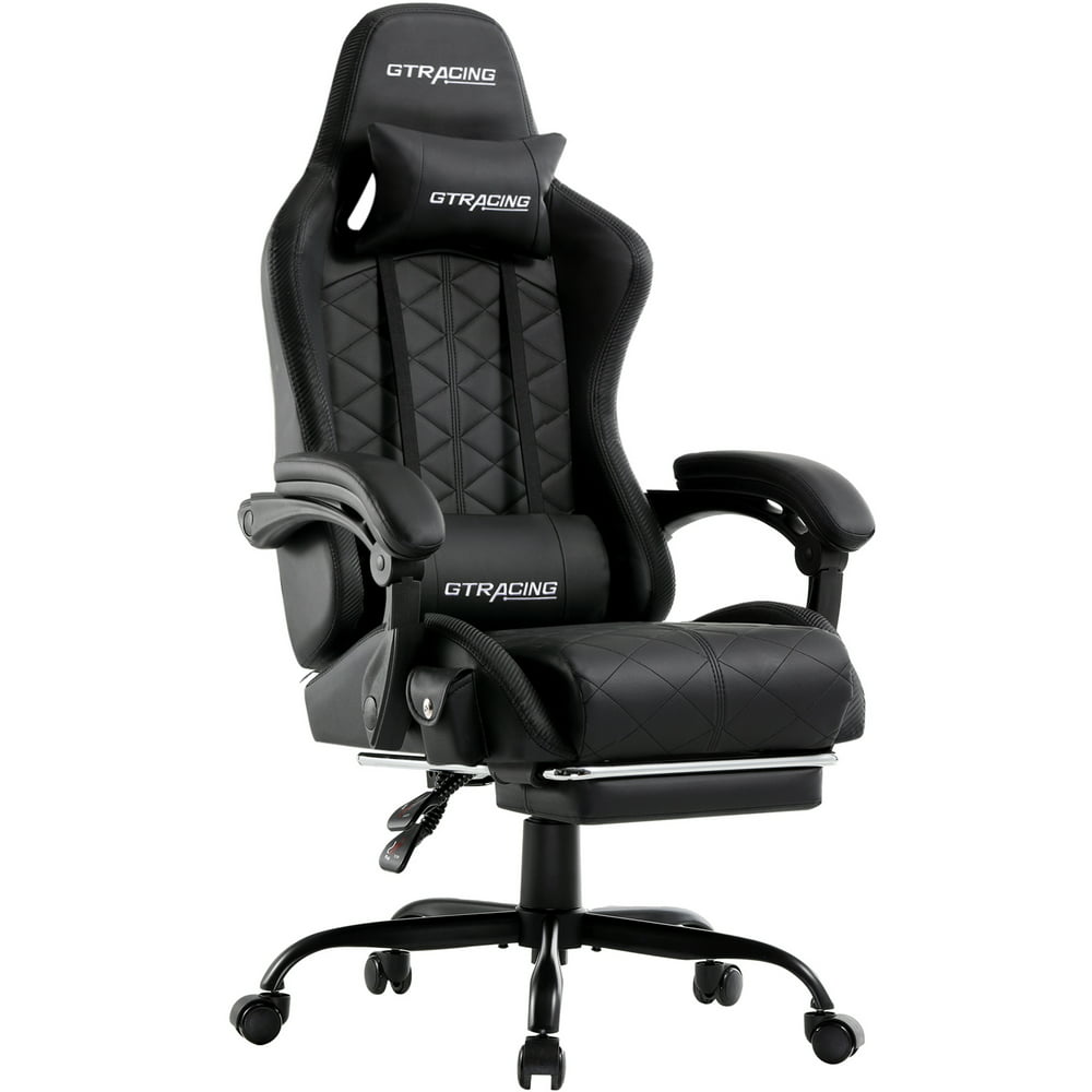 

GTRACING GTW-100 Gaming Chair with Bluetooth Speakers and Footrest, Black