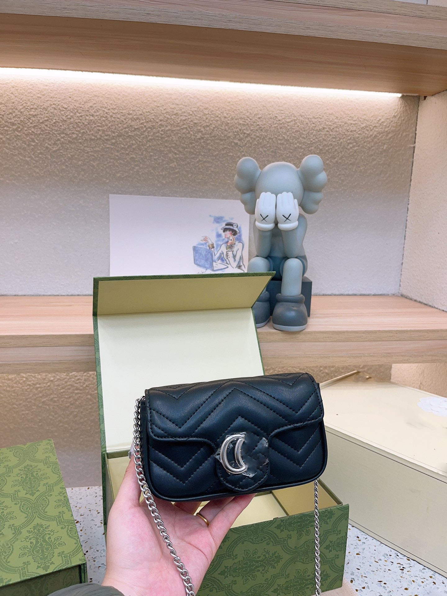 

Classic Designer bag Women Bags classic handbag Shoulder Bags MINI Real leather Lady Fashion Marmont Bags Genuine Crossbody Purses tote bag Silver Chain Bags, ..