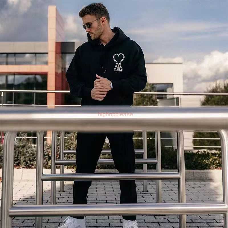 

Ami Designer Fashion Clothing Mens Sweatshirts the Correct Version of Ami Love 2022fw Autumn Winter New Zhangzai Embroidered Couple Long Sleeve Loose Hooded Sweate, Shipping fee
