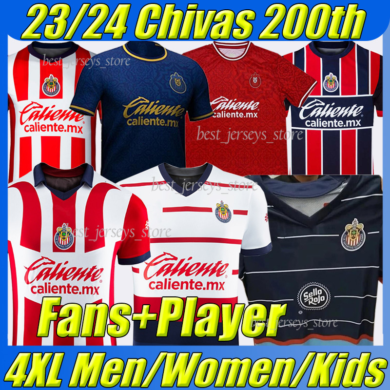 

4XL 2023 2024 Chivas de Guadalajara Soccer Jerseys 200th anniversary 23/24 LIGA MX I. BRIZUELA A. VEGA J. SANCHEZ S. FLORES men kids kit football shirt F. BELTRAN GONZALEZ, 23-24 training