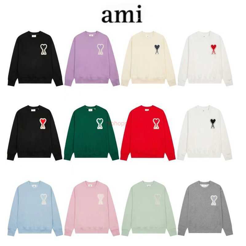 

Ami Designer Fashion Clothing Mens Sweatshirts Correct Ami Love Sweater Embroidered Peach Heart Letter Round Neck Loose Solid Color Long Sleeve Mens Womens Lovers T, Shipping fee